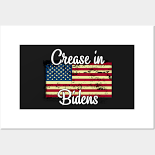 Crease in bidens / Crease in biden american flag / Distressed Crease in bidens Posters and Art